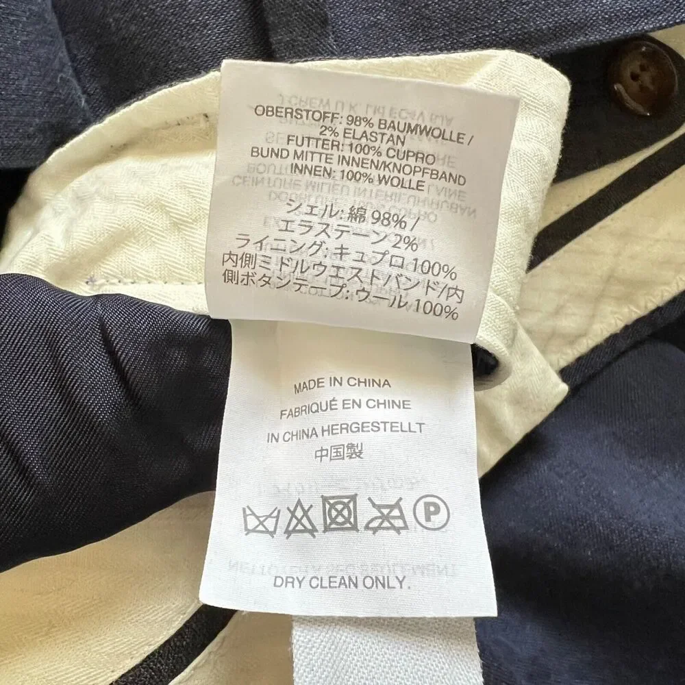 J.Crew Dress Pants Men's Size 31x32 Navy Blue Ludlow Slim Cotton Wool
